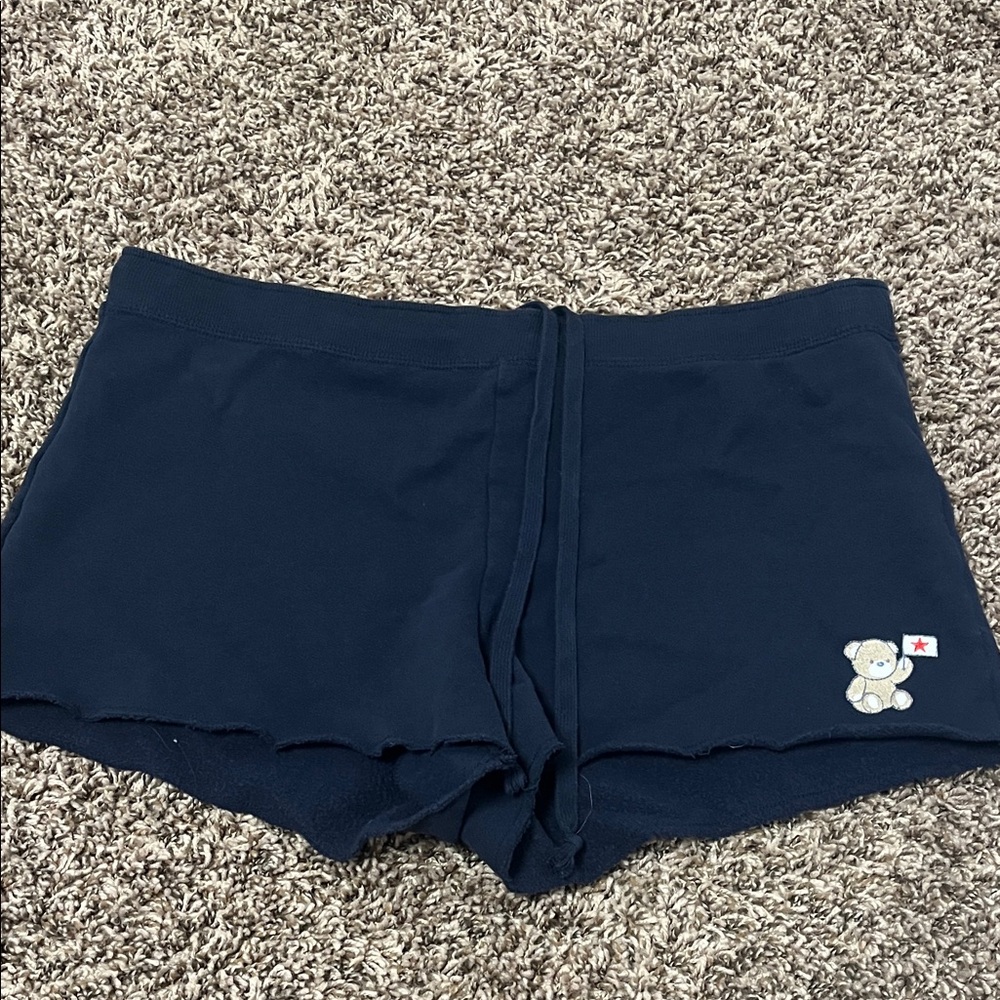 Hollister Navy Athletic Shorts with Bear Detail